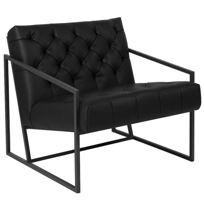 Madison Black LeatherSoft Tufted Lounge Chair