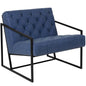 Madison Retro Blue LeatherSoft Tufted Lounge Chair
