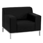 Definity Contemporary Black LeatherSoft Chair with Stainless Steel Frame