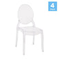 Set of 4 Crystal Extra Wide Resin  Banquet, Event Ghost Chairs