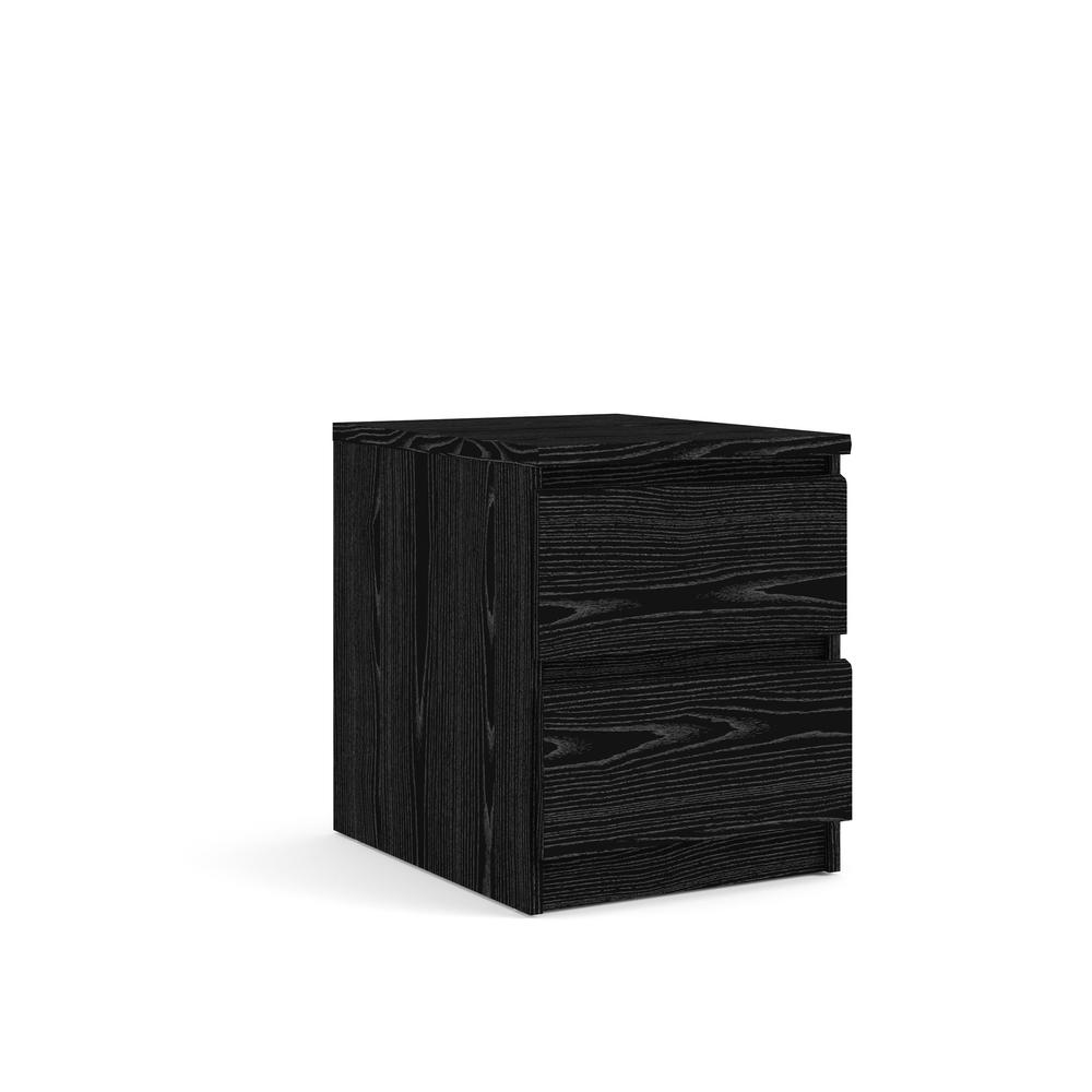 Scottsdale 2 Drawer Bedroom Nightstand, Black Woodgrain