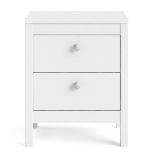 Madrid 2 Drawer Nightstand, White