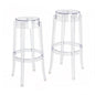 Clear Acrylic Bar Stools Set of 2, Modern Transparent Bar Height Stools
