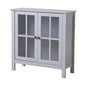 Dark Gray Glass Door Accent and Display Cabinet
