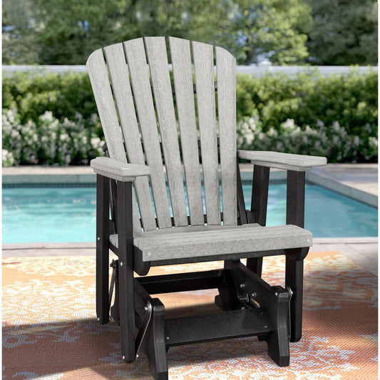 Fan Back Glider Made in the USA- Light Gray, Black