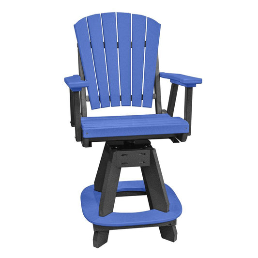 OS Home and Office Model 130-C-BBK Counter Height Swivel Arm Chair in Blue with a Black Base, Made in the USA