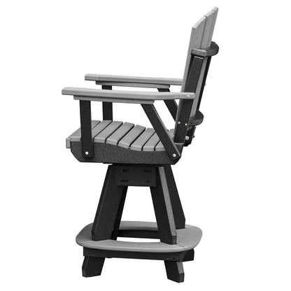 OS Home and Office Model 130-C-LGB Counter Height Swivel Arm Chair in Light Gray on a Black Base