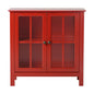 Red Glass Door Accent and Display Cabinet