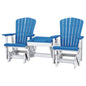 Double Glider with Center Table in Blue and White