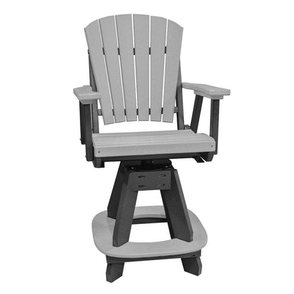 OS Home and Office Model 130-C-LGB Counter Height Swivel Arm Chair in Light Gray on a Black Base