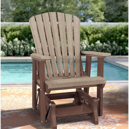 Fan Back Glider Made in the USA- Weatherwood, Tudor Brown
