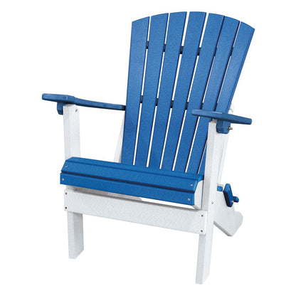 Fan Back Folding Adirondack Chair Made in the USA- Blue, White