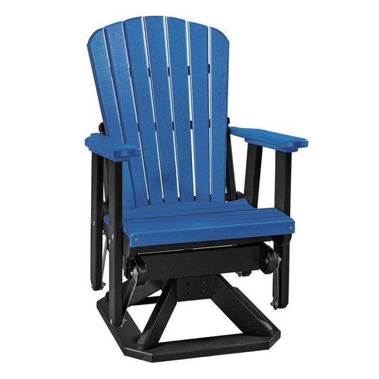 OS Home and Office Model 510BBK Fan Back Swivel Glider in Blue with a Black Base, Made in the USA