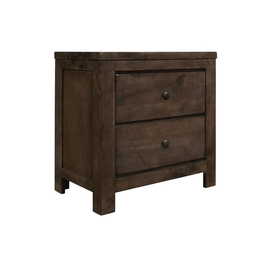 2-Drawer Nightstand with Rustic Finish And Two Drawers