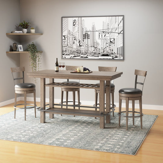 Wallce & Bay Benti Pecan Brown Swivel Bar Stool