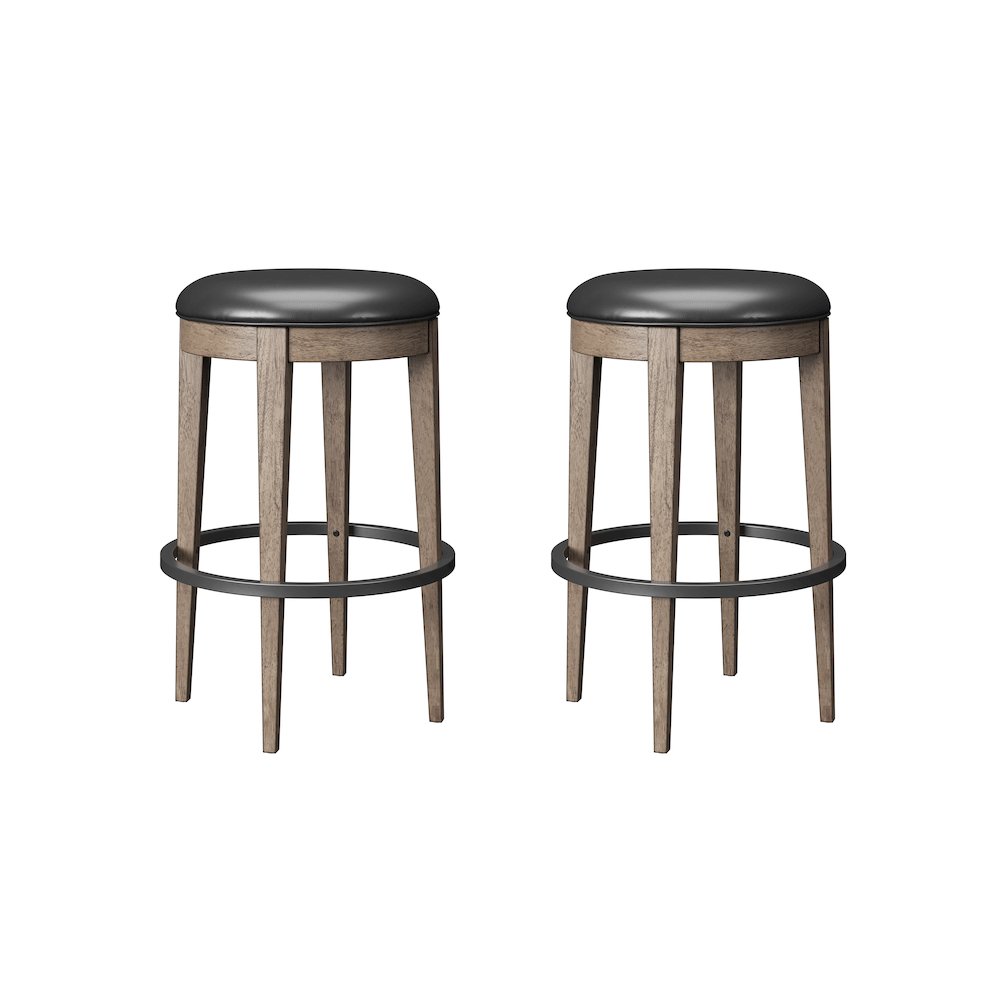 Wallce & Bay Benti Pecan Brown Backless Swivel Bar Stool
