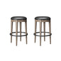 Wallce & Bay Benti Pecan Brown Backless Swivel Bar Stool