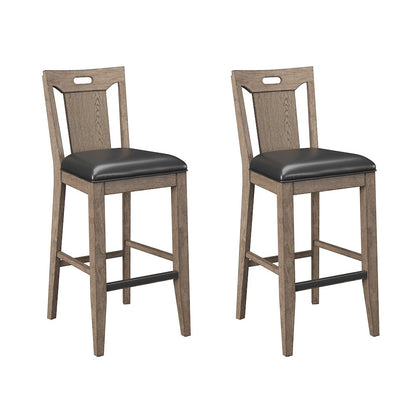 Wallce & Bay Benti Pecan Brown Slat Back Bar Stool