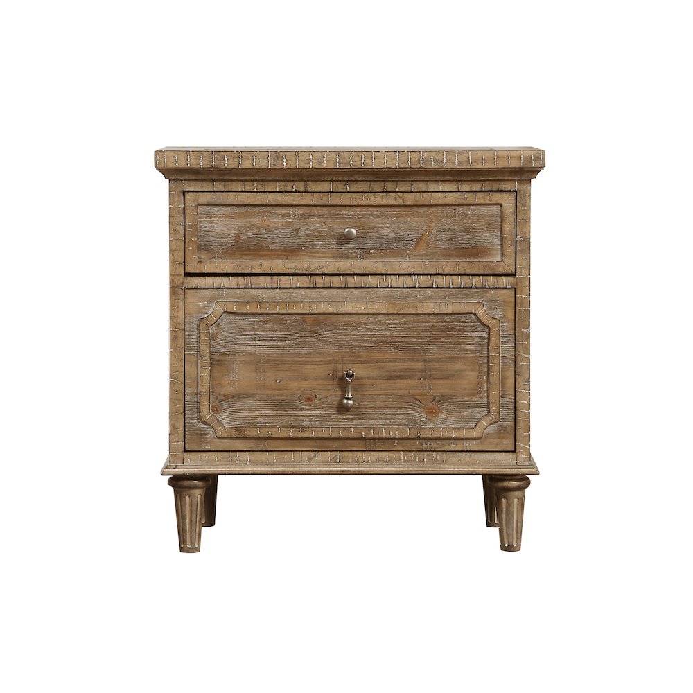Haynes Set of Two, Sandstone Buff 2-Drawer Nightstand with USB