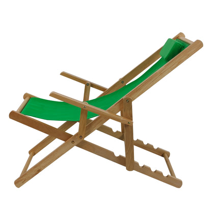 Sling Chair Natural Frame-Green Canvas