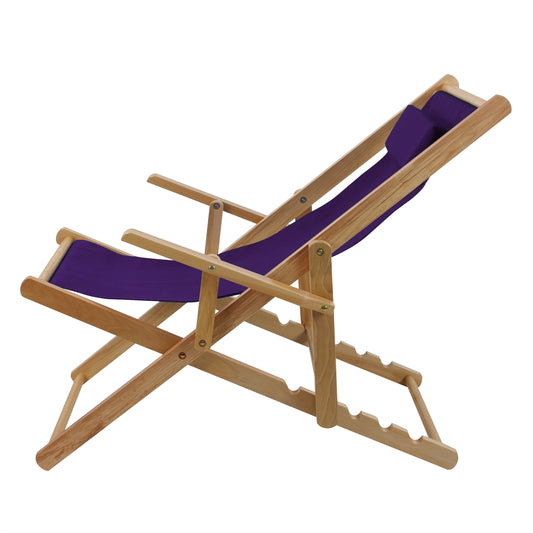 Sling Chair Natural Frame-Purple Canvas