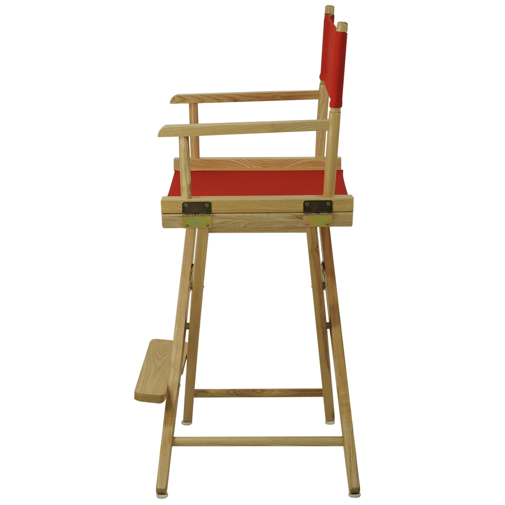 American Trails Extra-Wide Premium 24"  Directors Chair Natural Frame W/Red Color Cover