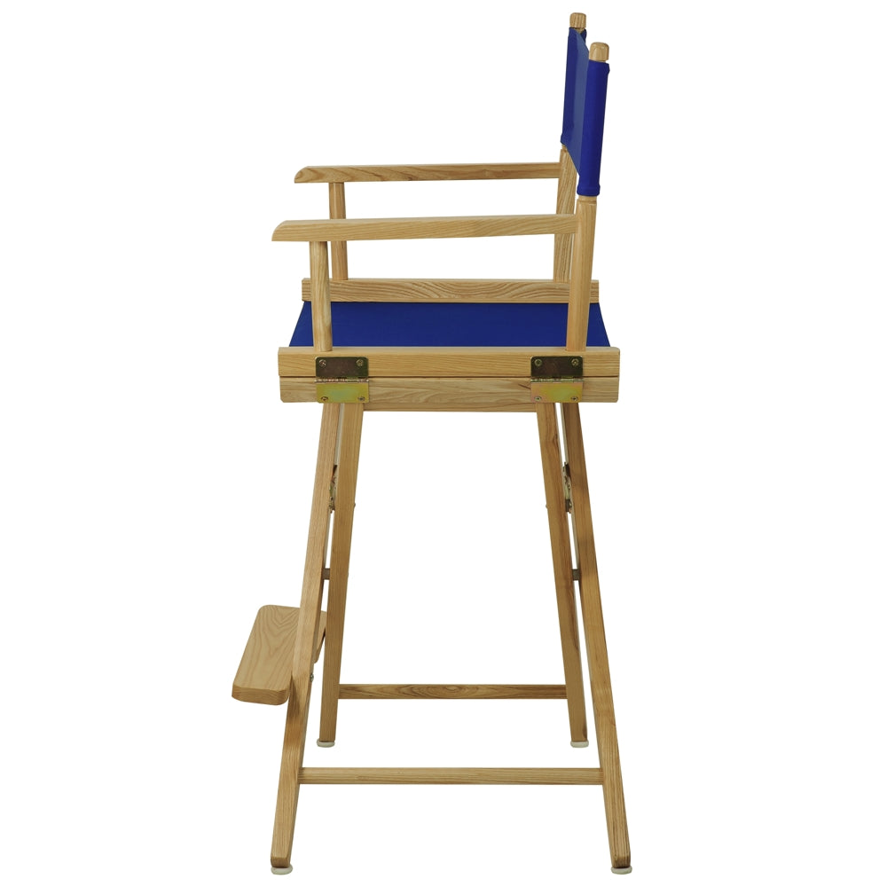 American Trails Extra-Wide Premium 24"  Directors Chair Natural Frame W/Royal Blue Color Cover