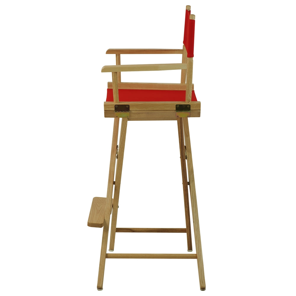 American Trails Extra-Wide Premium 30"  Directors Chair Natural Frame W/Red Color Cover