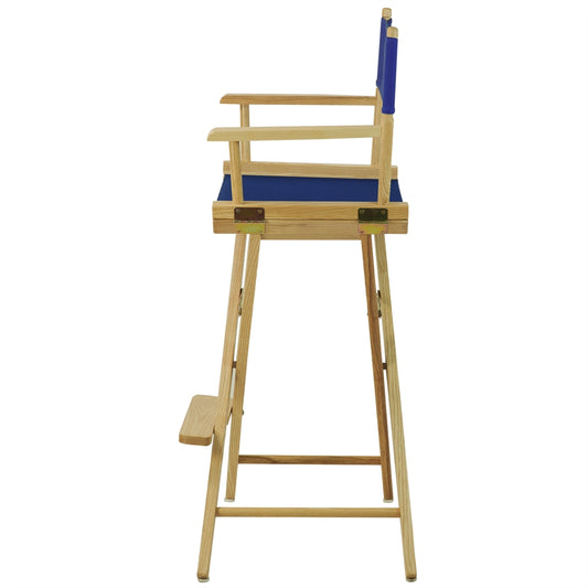 American Trails Extra-Wide Premium 30"  Directors Chair Natural Frame W/Royal Blue Color Cover
