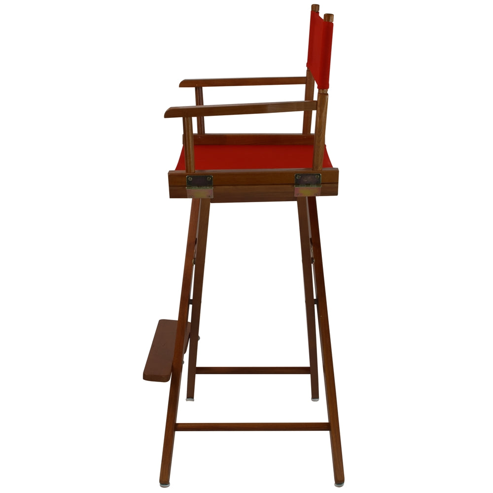 American Trails Extra-Wide Premium 30"  Directors Chair Mission Oak Frame W/Red Color Cover