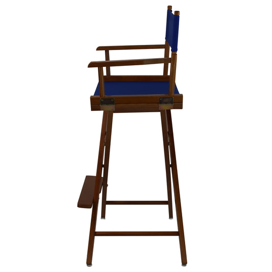 American Trails Extra-Wide Premium 30" Directors Chair Mission Oak Frame W/Royal Blue Color Cover