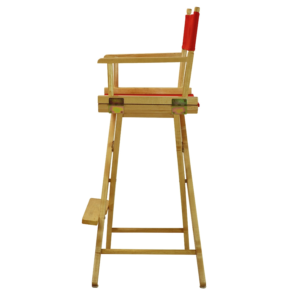 30" Director's Chair Natural Frame-Red Canvas