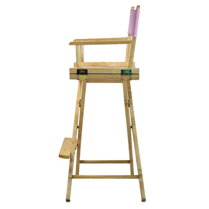 30" Director's Chair Natural Frame-Pink Canvas