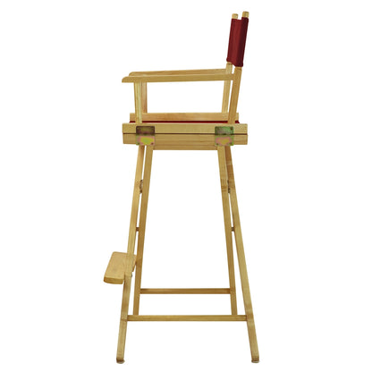 30" Director's Chair Natural Frame-Burgundy Canvas