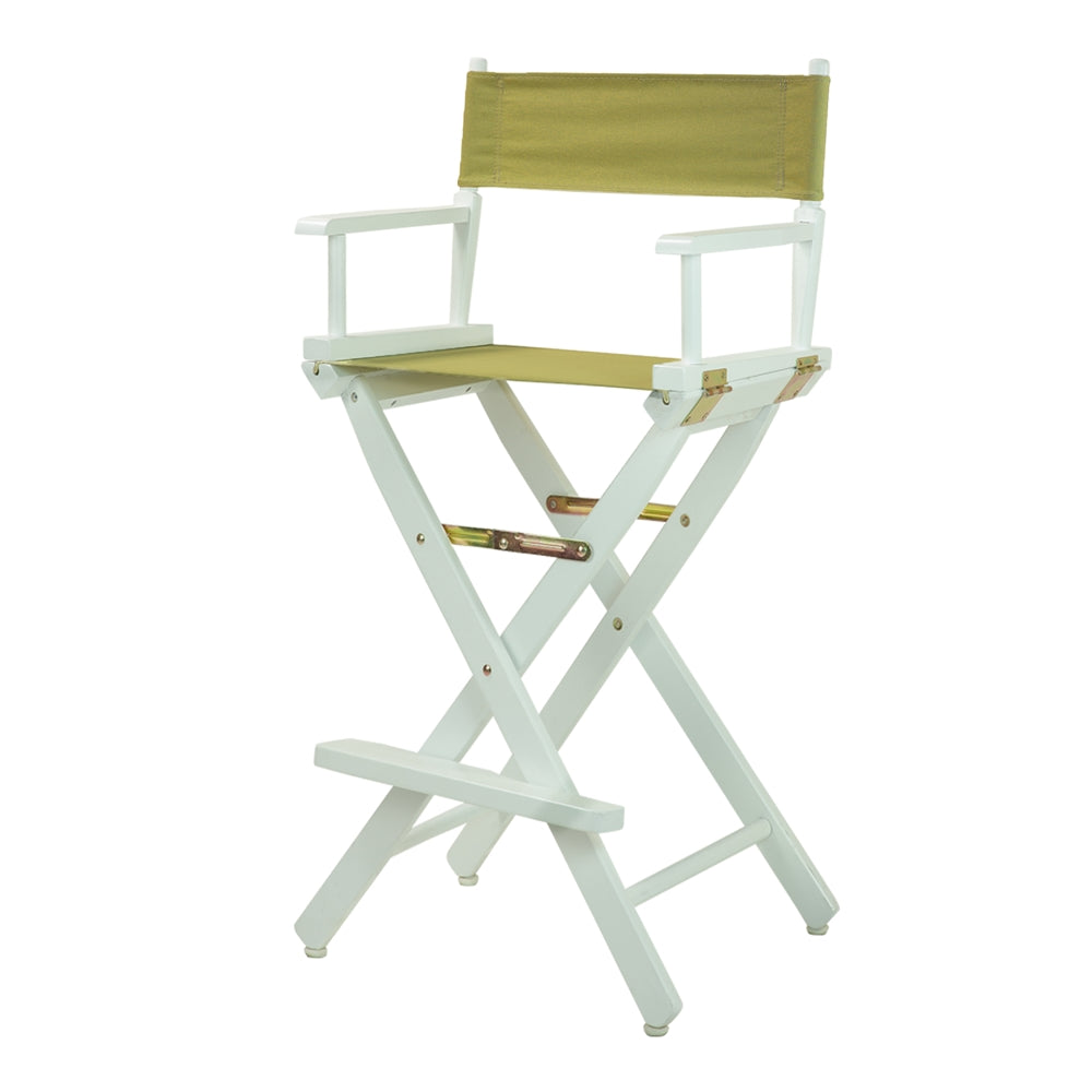 30" Director's Chair White Frame-Olive Canvas