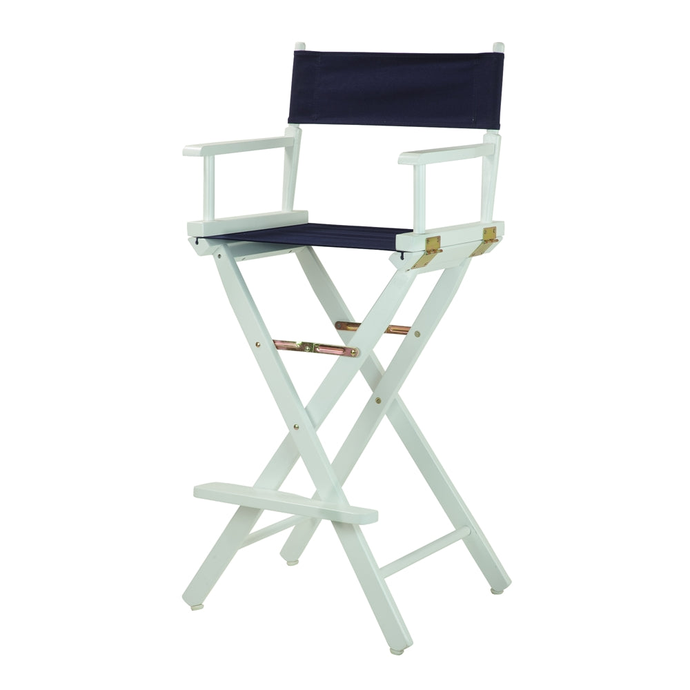30" Director's Chair White Frame-Navy Blue Canvas