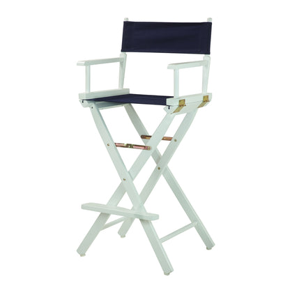 30" Director's Chair White Frame-Navy Blue Canvas