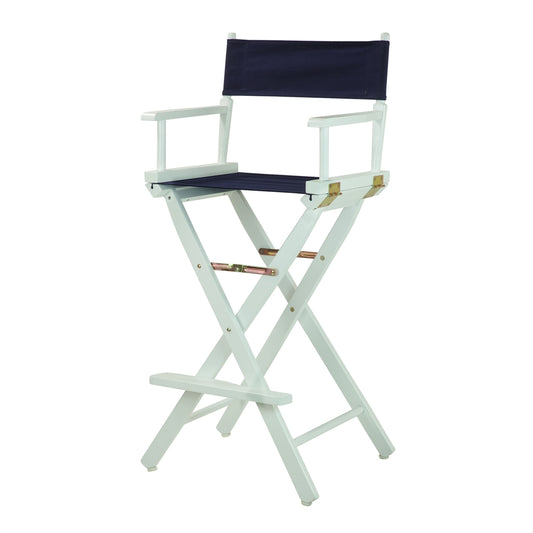 30" Director's Chair White Frame-Navy Blue Canvas