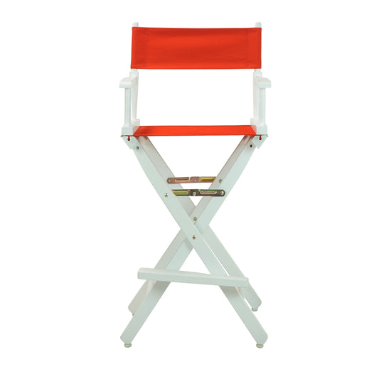 30" Director's Chair White Frame-Red Canvas