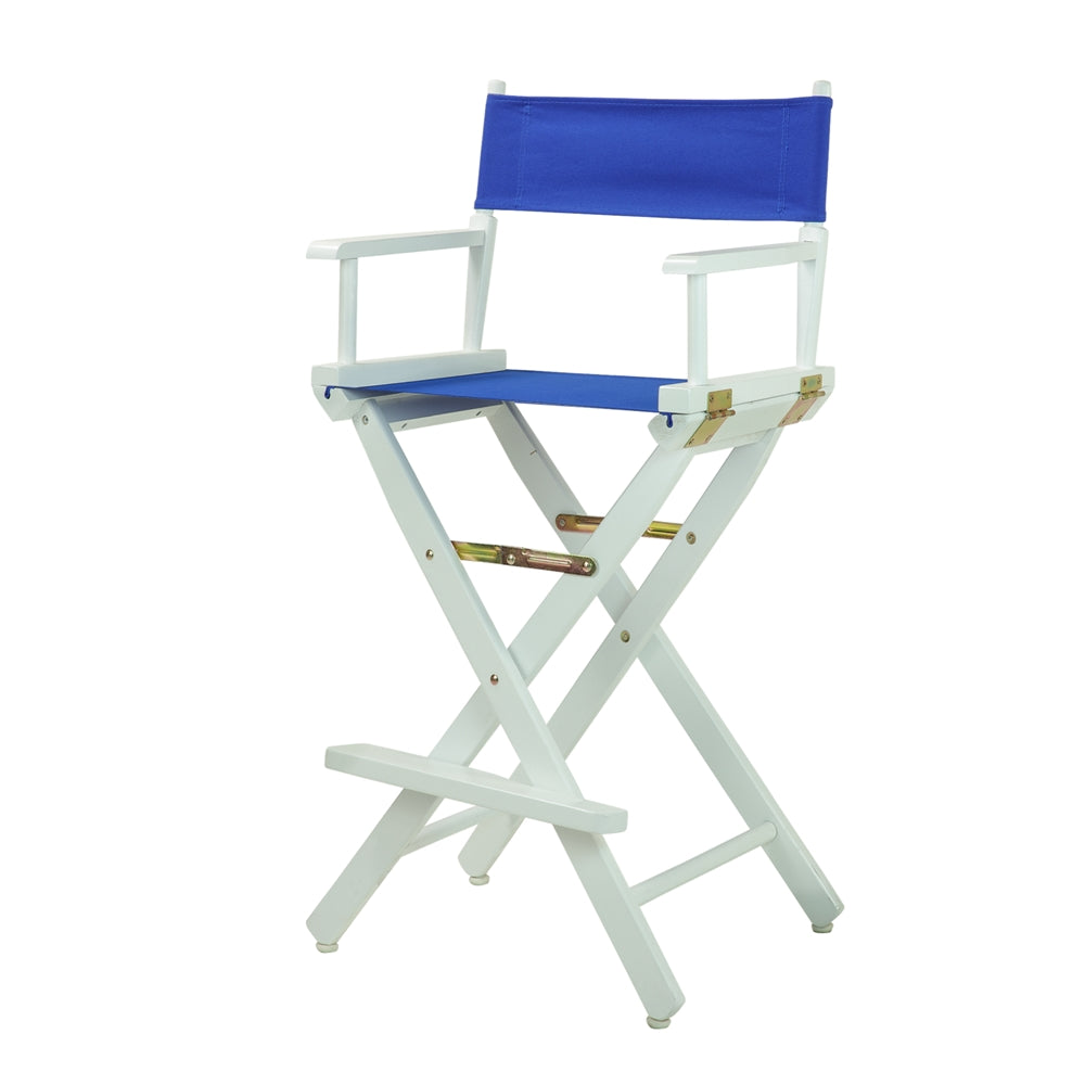 30" Director's Chair White Frame-Royal Blue Canvas