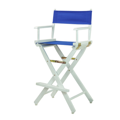 30" Director's Chair White Frame-Royal Blue Canvas