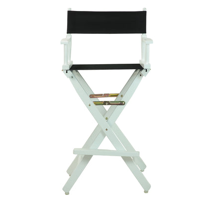 30" Director's Chair White Frame-Black Canvas