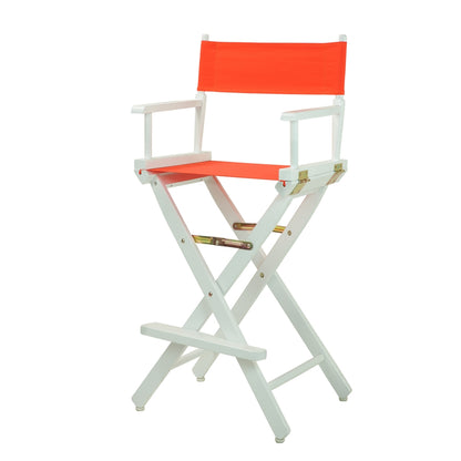 30" Director's Chair White Frame-Orange Canvas