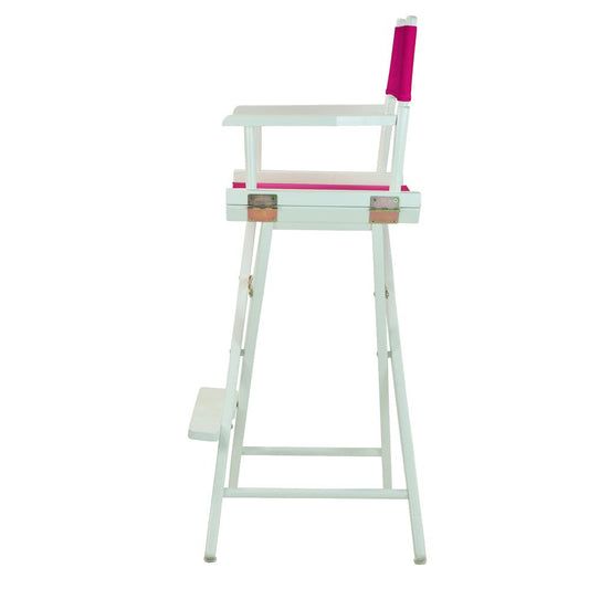 30" Director's Chair White Frame-Magenta Canvas