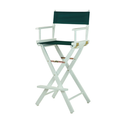 30" Director's Chair White Frame-Hunter Green Canvas
