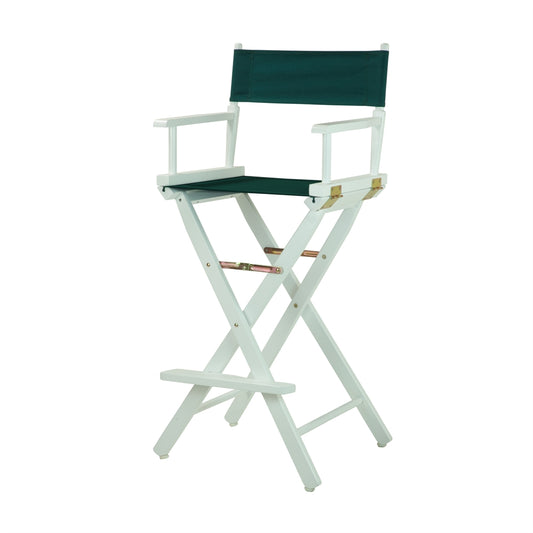 30" Director's Chair White Frame-Hunter Green Canvas