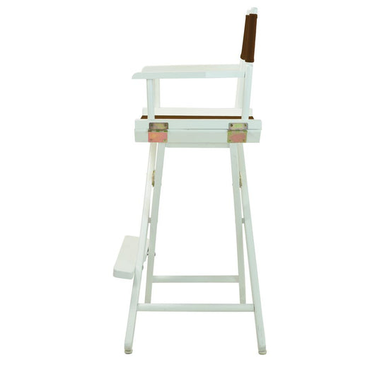 30" Director's Chair White Frame-Brown Canvas