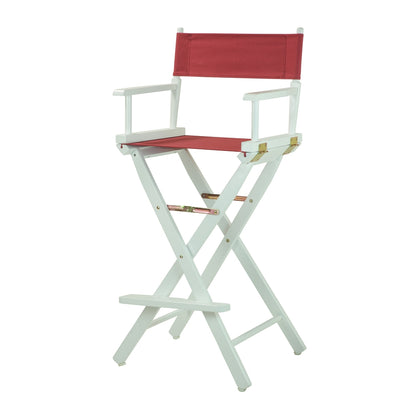 30" Director's Chair White Frame-Burgundy Canvas