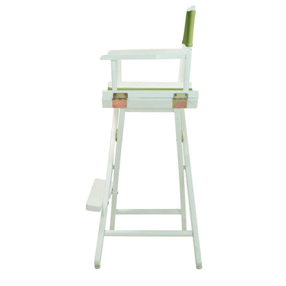 30" Director's Chair White Frame-Lime Green Canvas