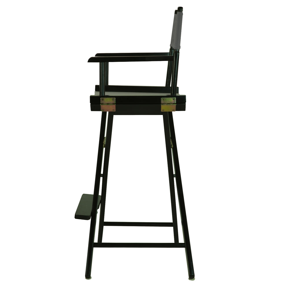 30" Director's Chair Black Frame-Gray Canvas